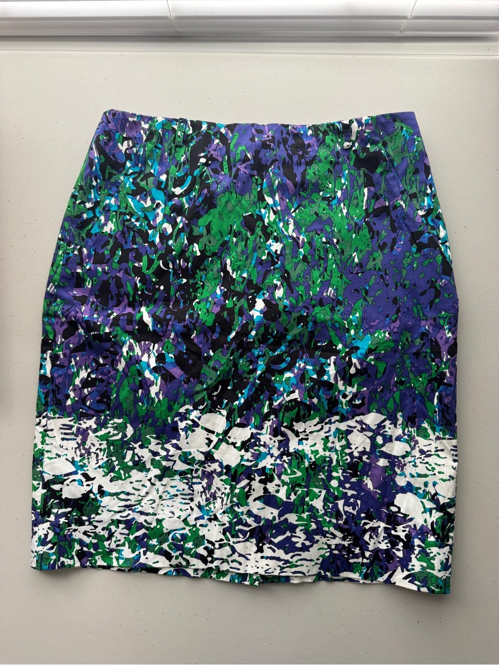 Etcetera Blue, Green & White Abstract Mini Skirt